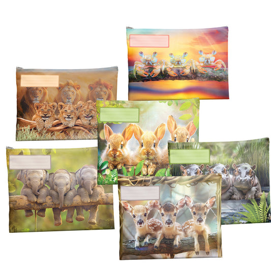 Adorable Animals Subject Savvy Book Bags Set Of 6