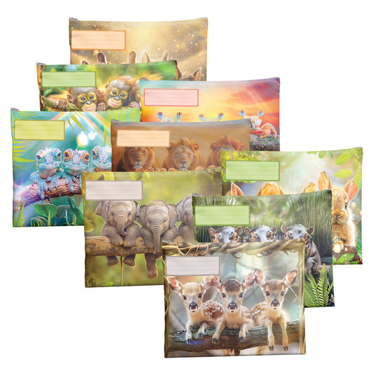 Adorable Animals Subject Savvy Book Bags Set Of 9
