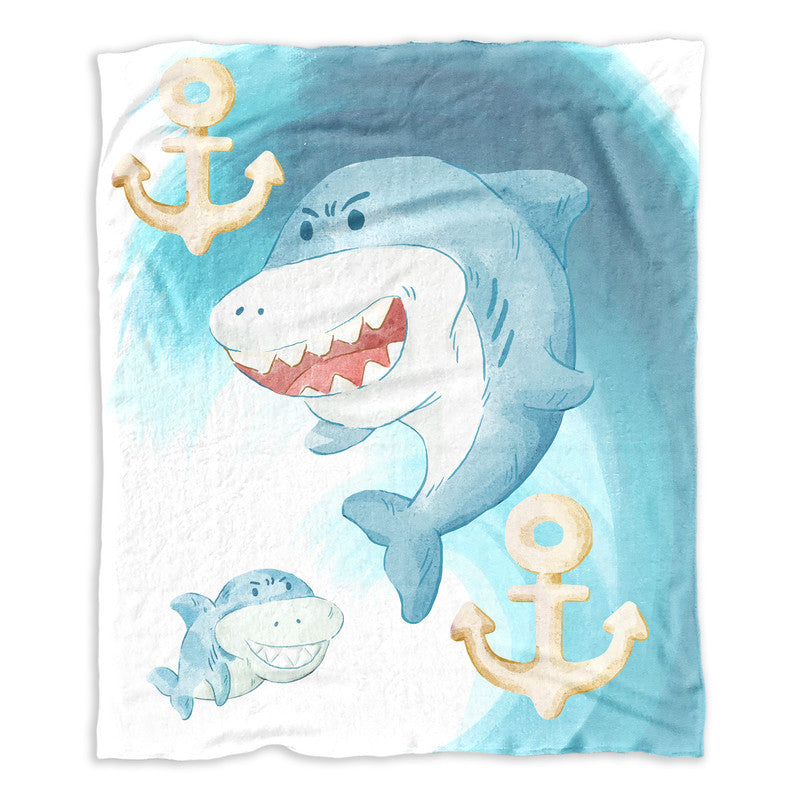 Adorable Shark Minky Blanket