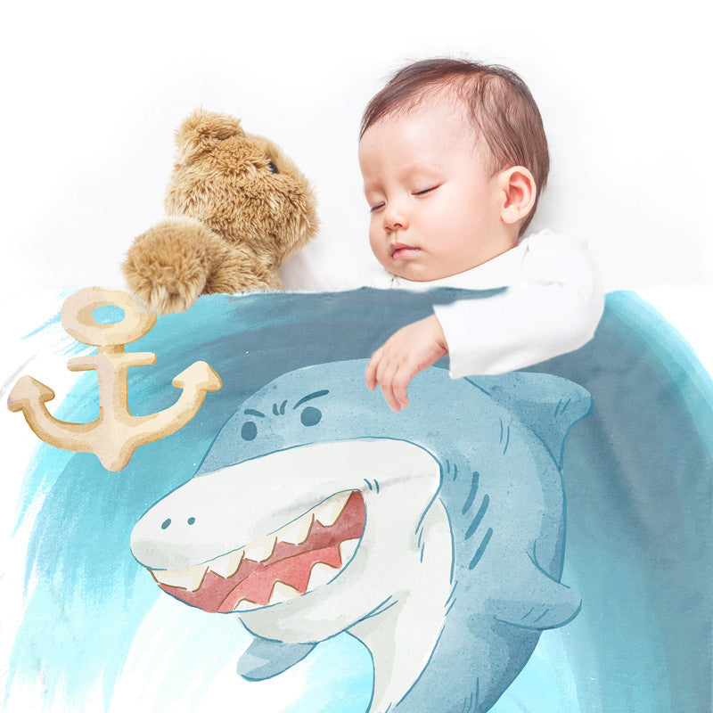 Adorable Shark Minky Blanket