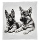 Adorable Watchers German Shepherds Light Weight Fleece Blanket by Nathan Pieterse