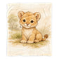 Adorable Baby Lion Cub Sitting Baby Fleece Blanket by Nathan Pieterse