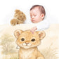 Adorable Baby Lion Cub Sitting Baby Fleece Blanket by Nathan Pieterse