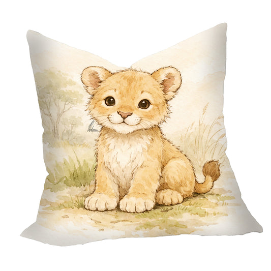 Adorable Baby Lion Cub Sitting Kids Scatter by Nathan Pieterse