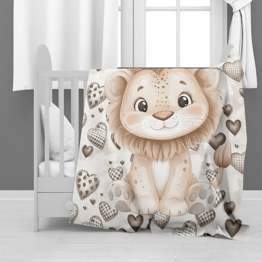 Adorable Lion Baby Fleece Blanket by Mark van Vuuren
