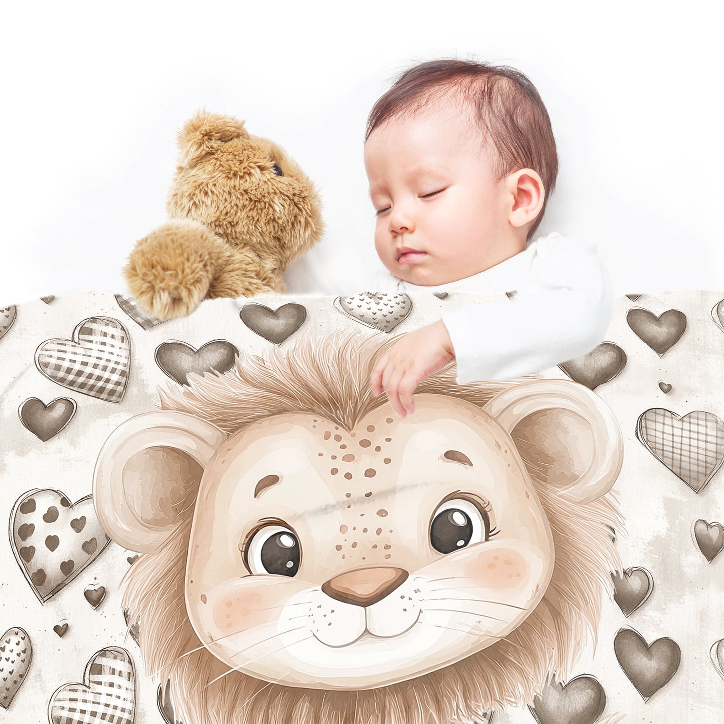 Adorable Lion Baby Fleece Blanket by Mark van Vuuren
