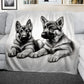 Adorable Watchers German Shepherds Light Weight Fleece Blanket by Nathan Pieterse