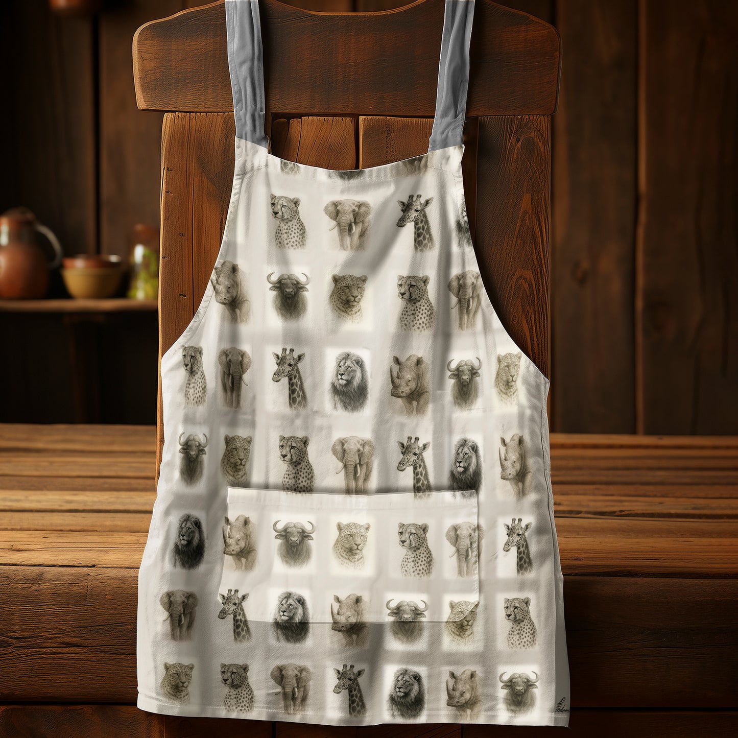 Africa's Animals Apron by Nathan Pieterse