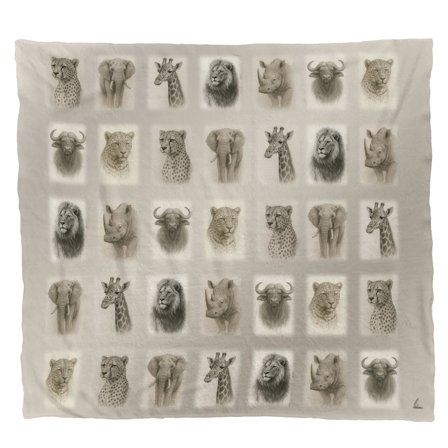 Africa's Animals Light Weight Fleece Blanket by Nathan Pieterse