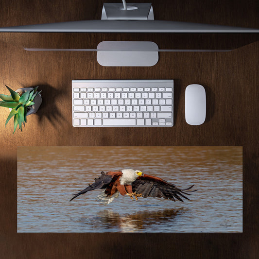 African Fish Eagle Left Desk Pad by Fanie Heymans