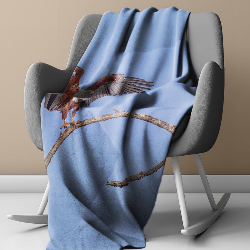 African Fish Eagle Light Weight Fleece Blanket by Fanie Heymans