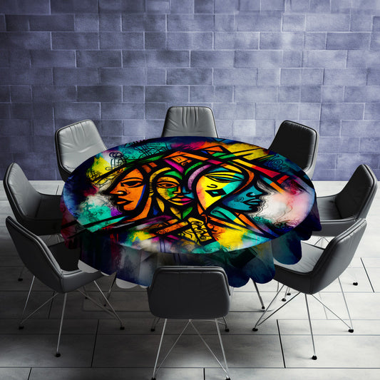 African Hue Round Tablecloth