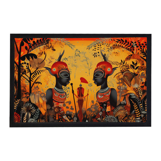 African Jungle Abstract Door Mat