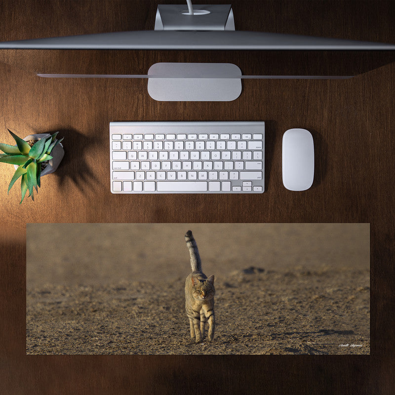 African Wild Cat Large Desk Pad by Annette Heymans