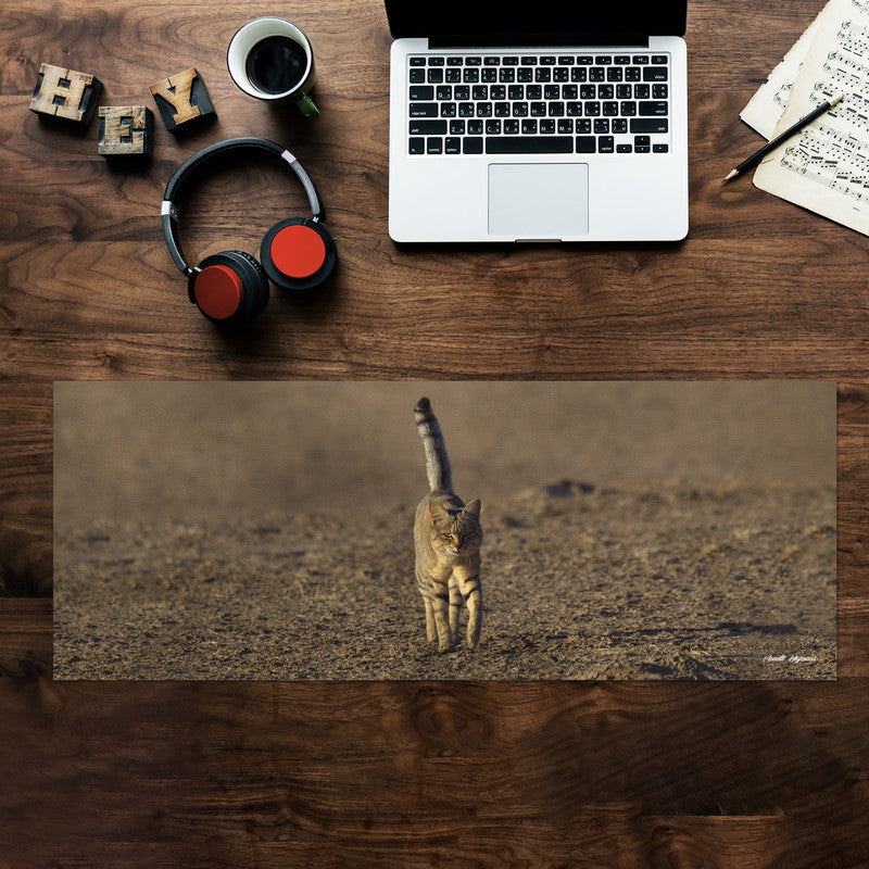 African Wild Cat Large Desk Pad by Annette Heymans