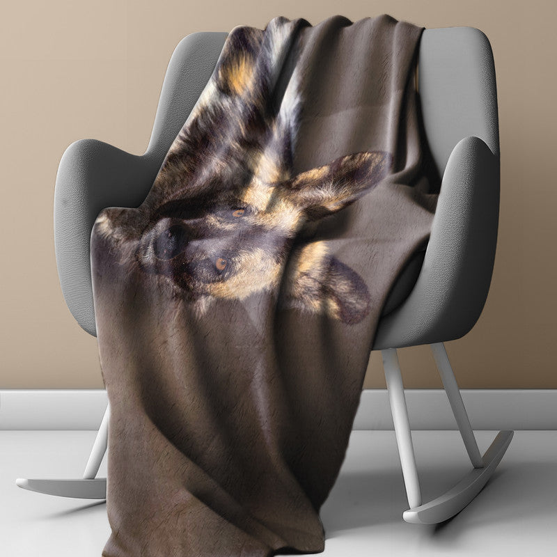 African Wild Dog Light Weight Fleece Blanket by Fanie Heymans