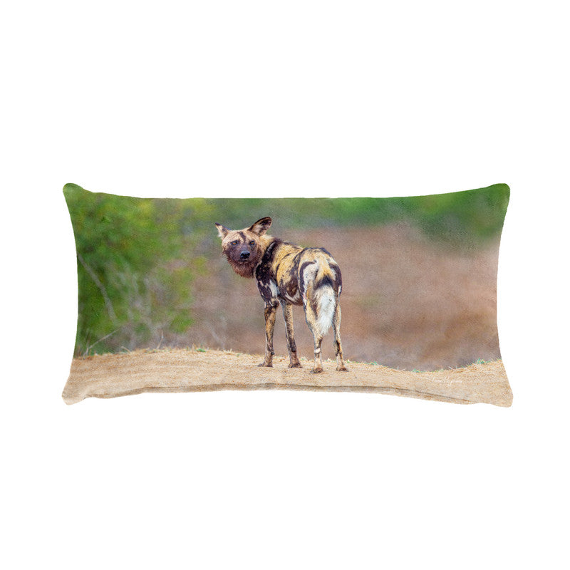 African Wild Dog Oblong Luxury Scatter by Fanie Heymans