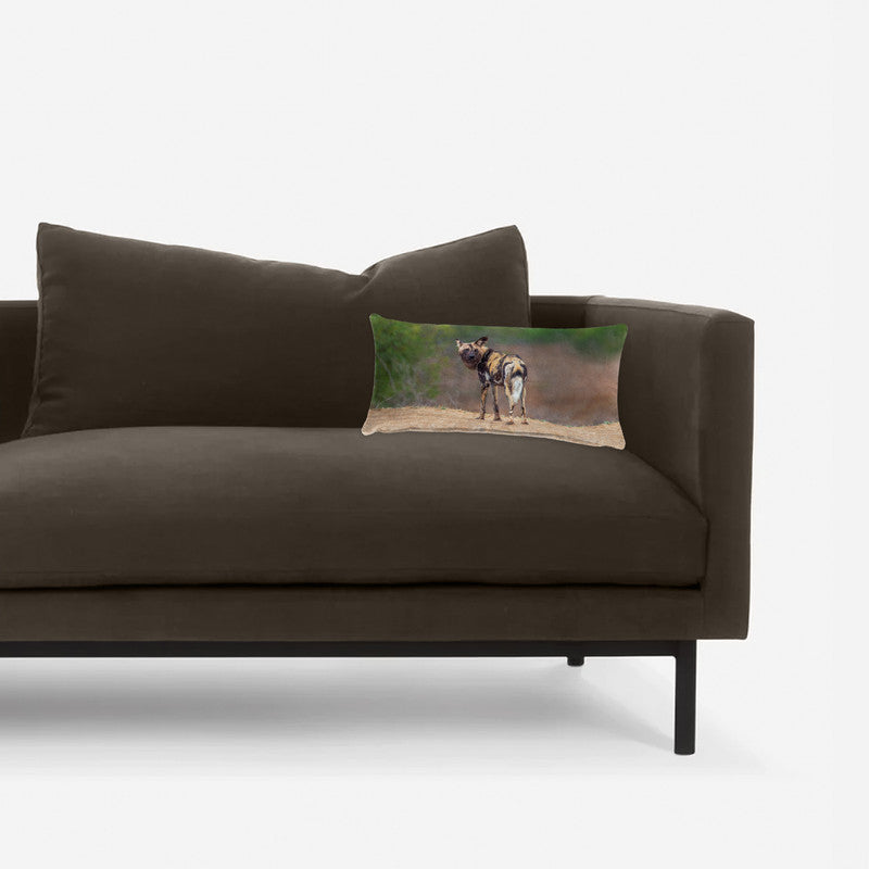 African Wild Dog Oblong Luxury Scatter by Fanie Heymans