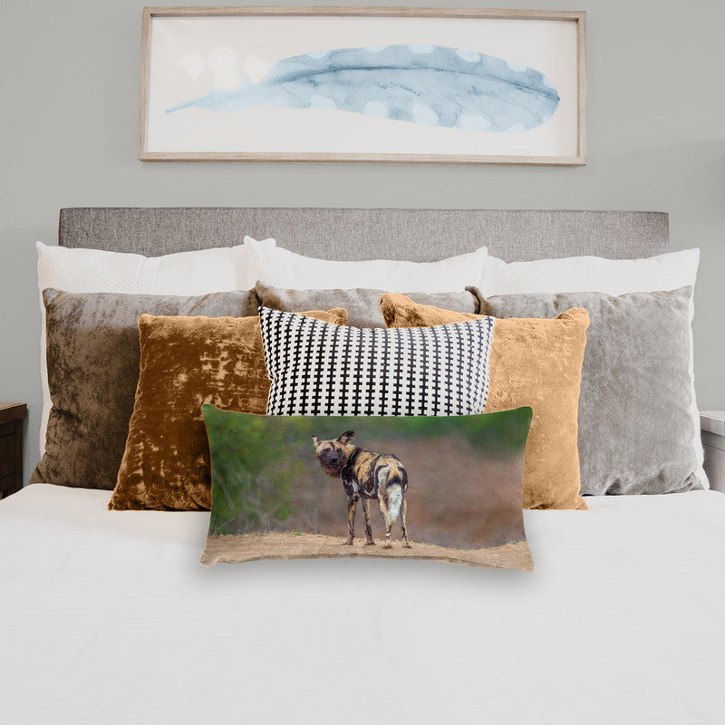 African Wild Dog Oblong Luxury Scatter by Fanie Heymans