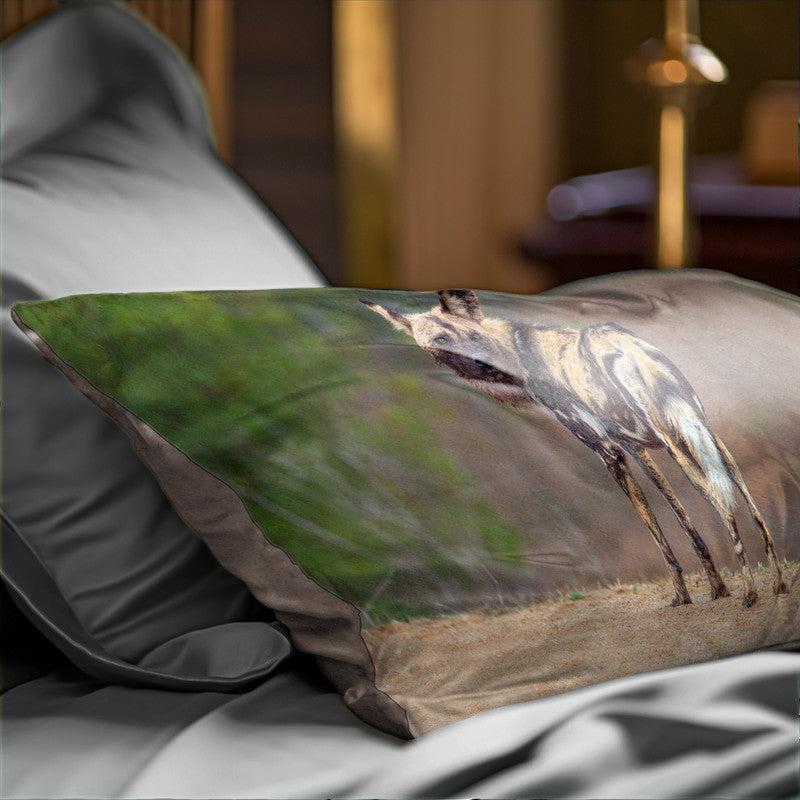 African Wild Dog Oblong Luxury Scatter by Fanie Heymans