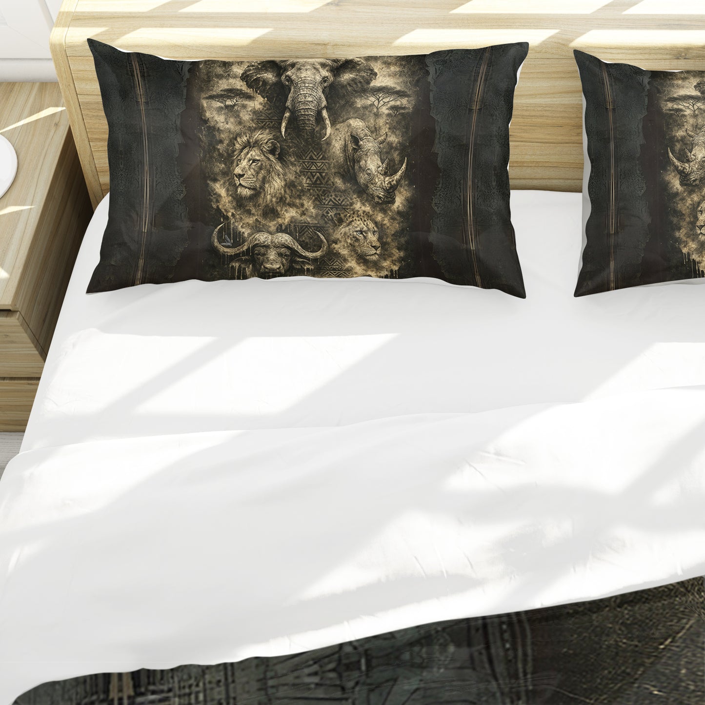 African Big Five Tribal Fusion Duvet Cover Set by Nathan Pieterse