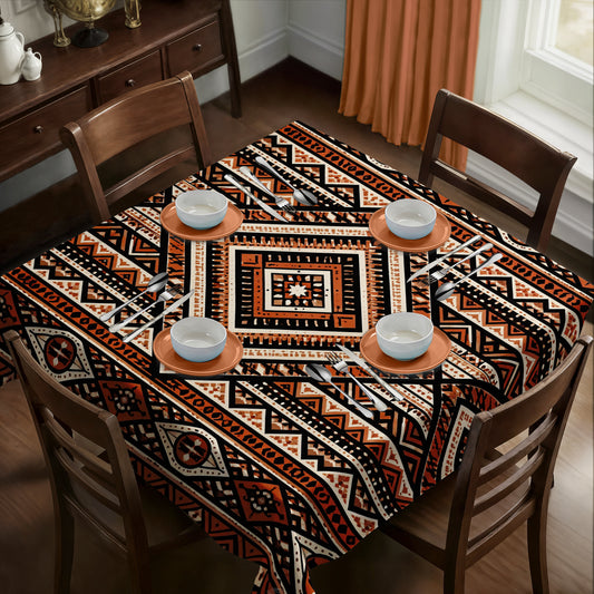 African Bold Ethnic Pattern Square Tablecloth by Nathan Pieterse