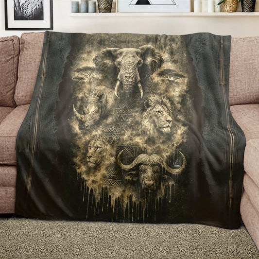 African Tribal Fusion Light Weight Fleece Blanket by Nathan Pieterse