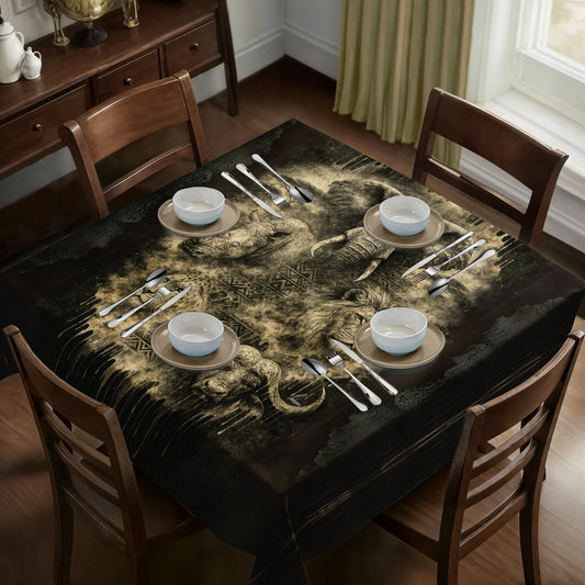African Tribal Fusion Square Tablecloth by Nathan Pieterse
