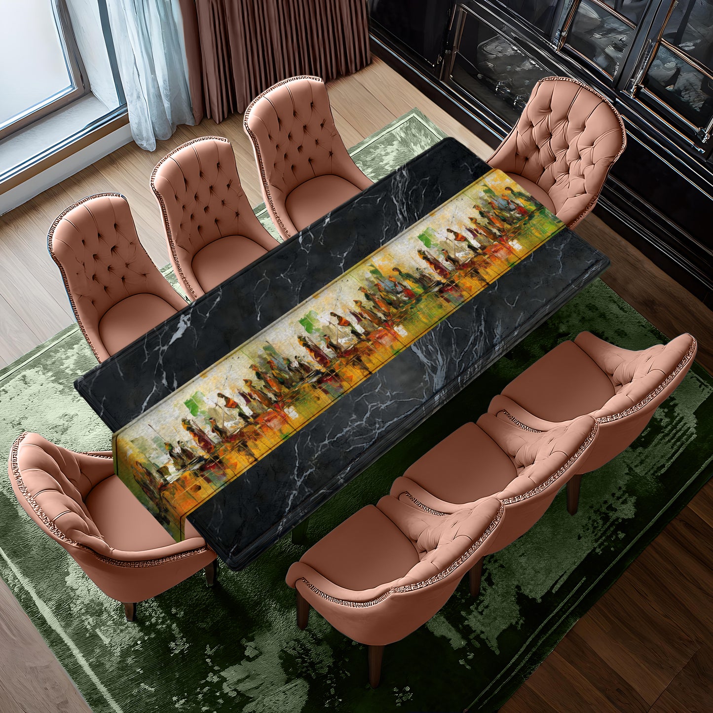 African Tribes Abstract Table Runner
