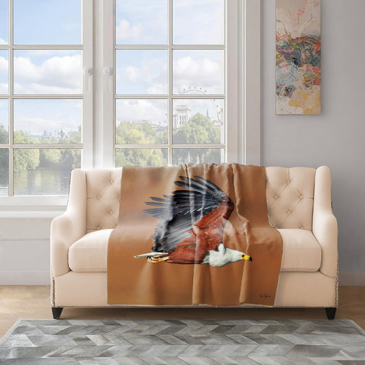 African Fish Eagle Kruger Light Weight Fleece Blanket by Fanie Heymans