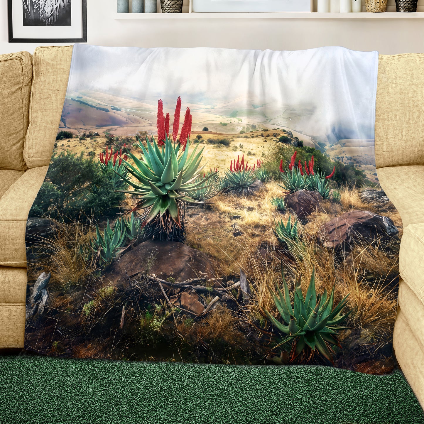 Aloe Fields Light Weight Fleece Blanket