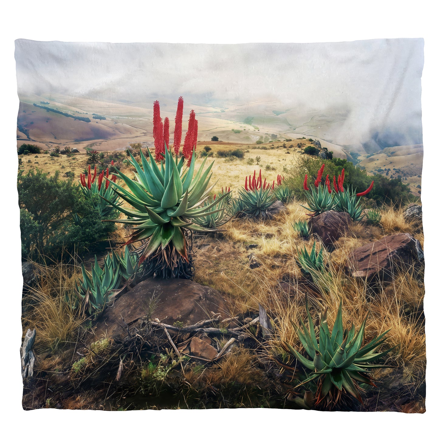 Aloe Fields Light Weight Fleece Blanket