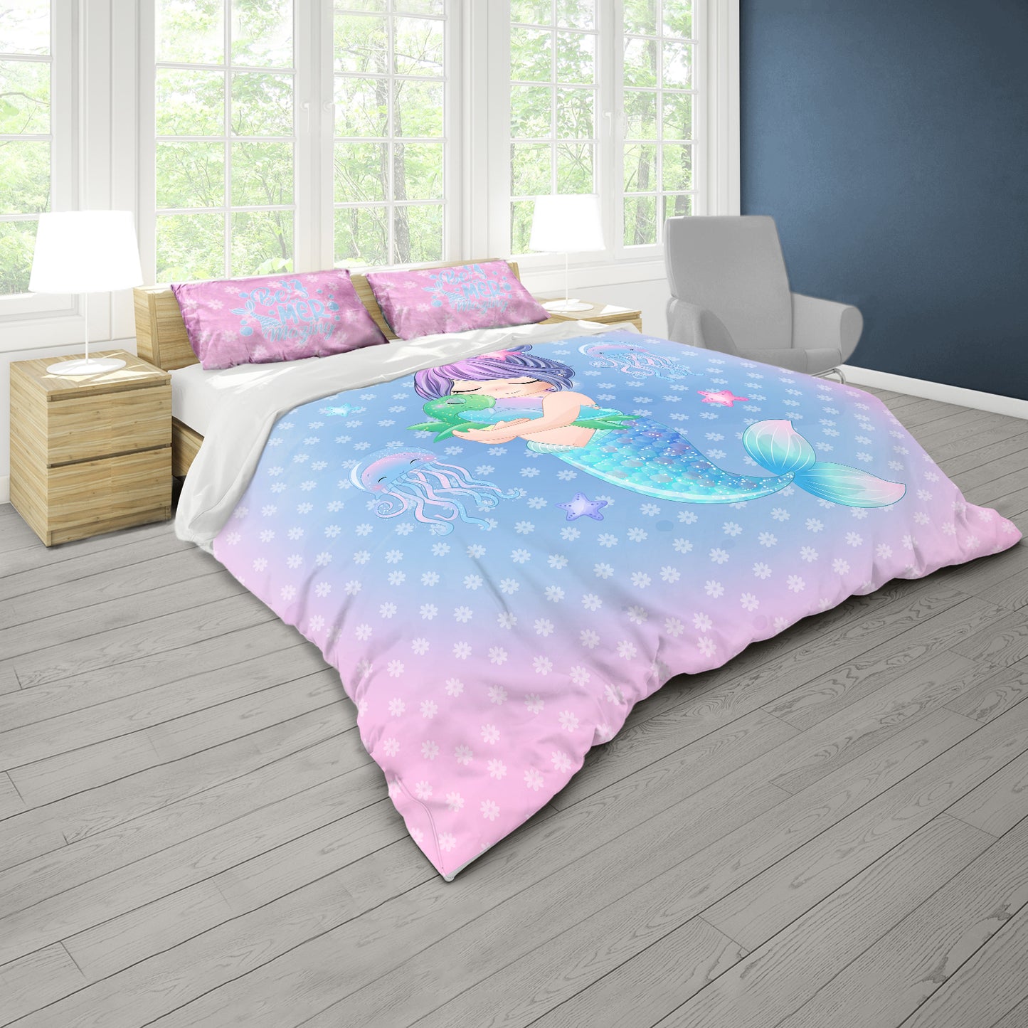 Amazing Mermaid Kids Duvet Cover Set