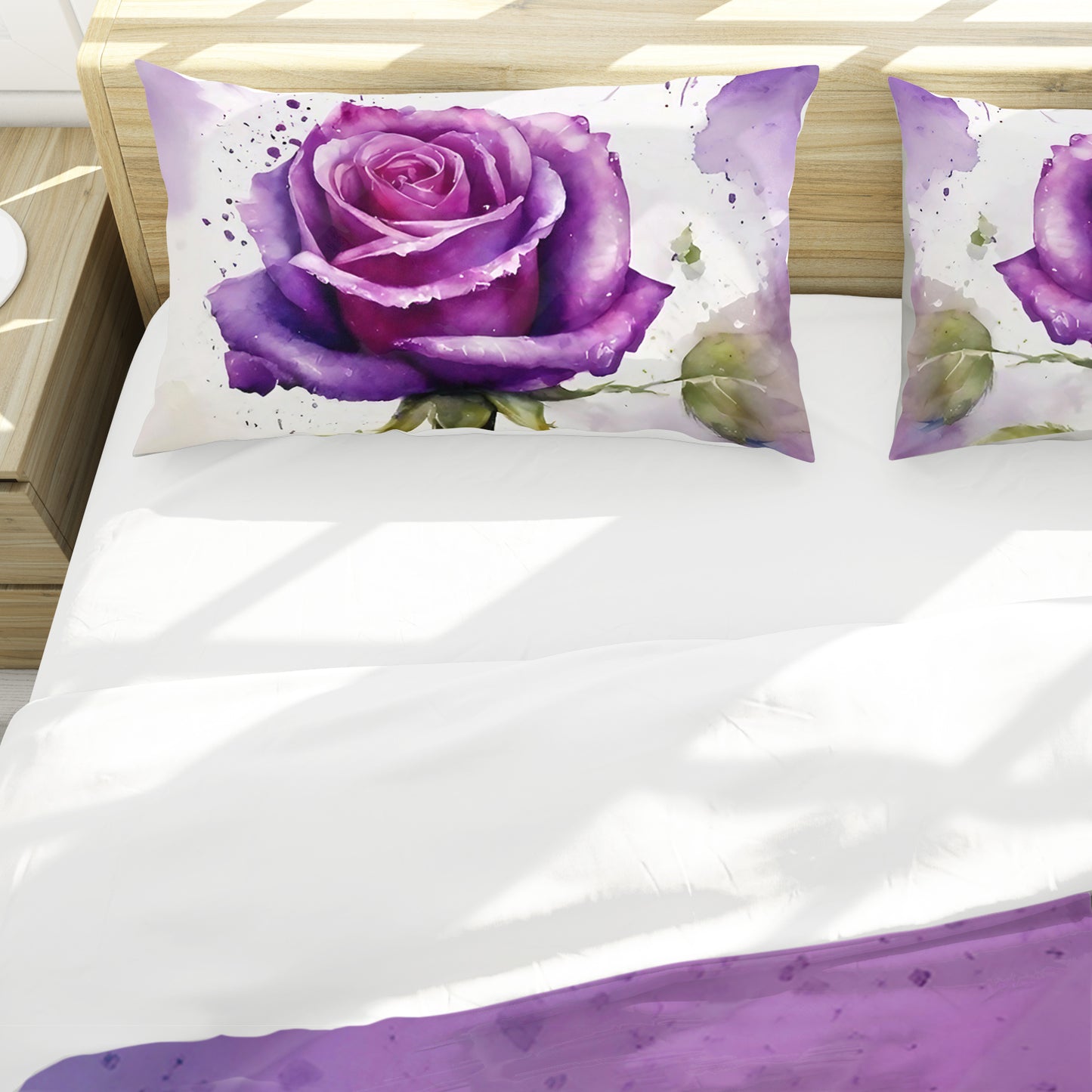 Amazing Purple Rose Duvet Cover Set
