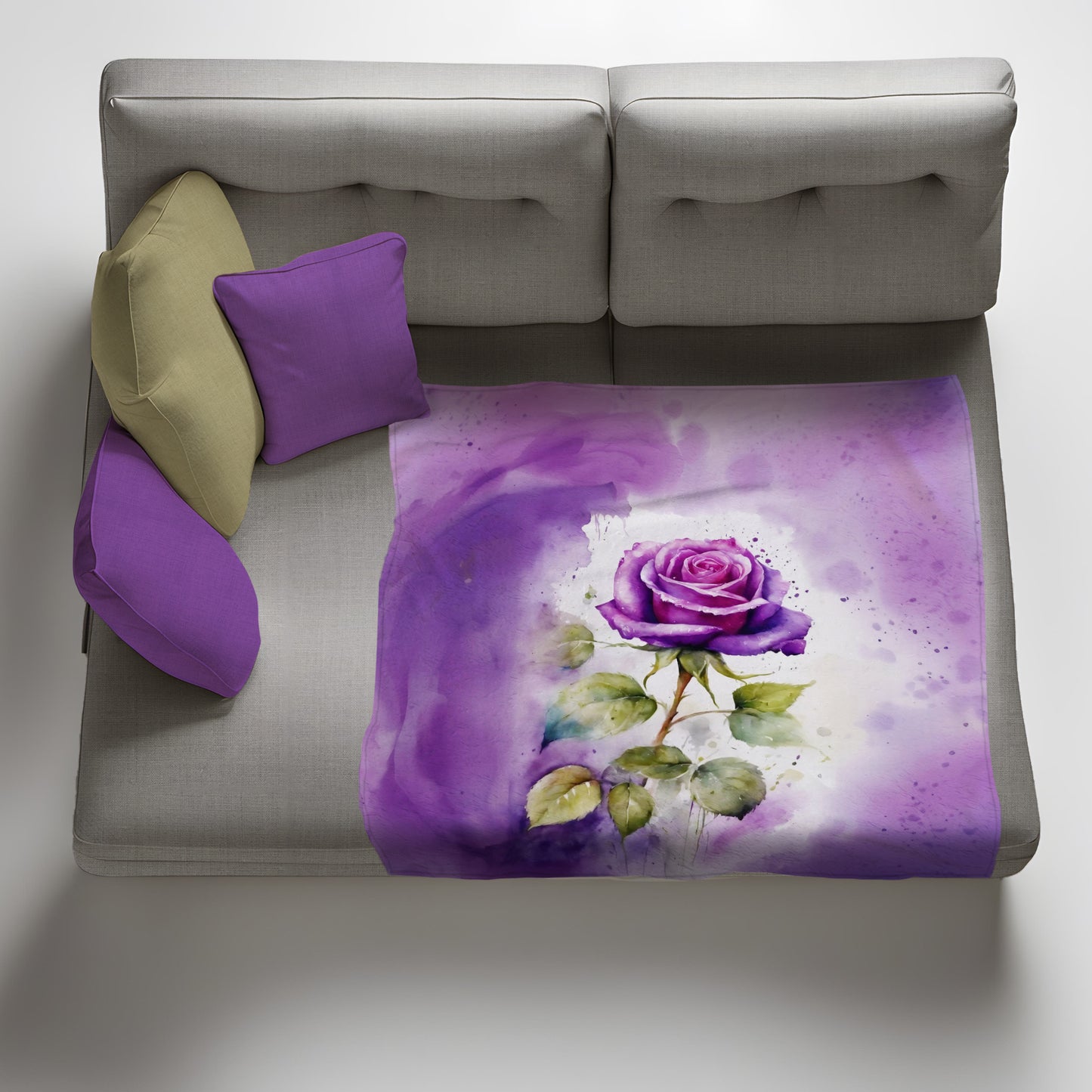 Amazing Purple Rose Light Weight Fleece Blanket