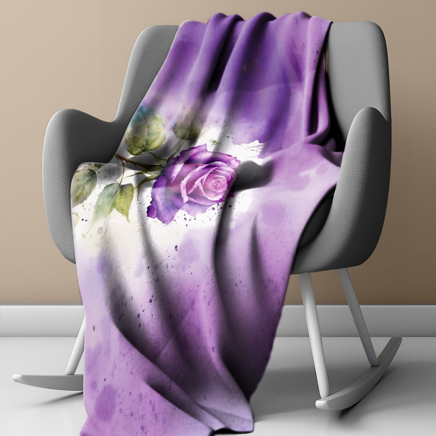 Amazing Purple Rose Light Weight Fleece Blanket