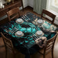 Amazing Teal Flowers Square Tablecloth