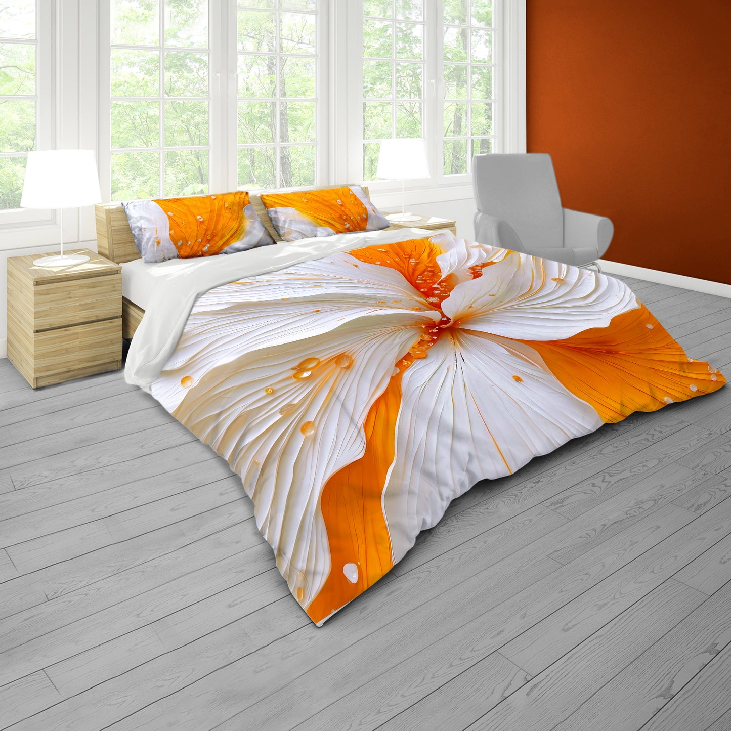 Amber Flower Duvet Cover Set