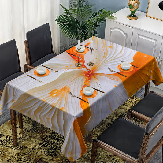 Amber Flower Rectangle Tablecloth