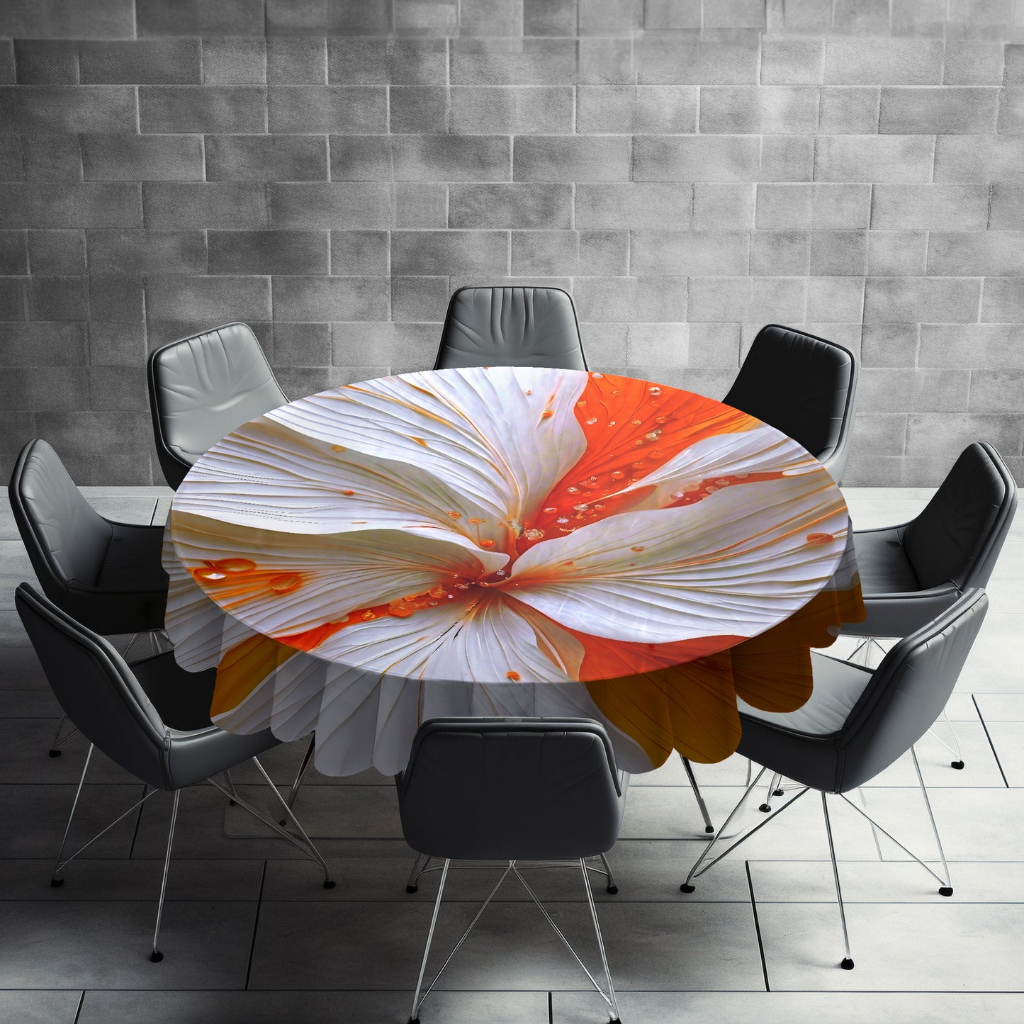 Amber Flower Round Tablecloth