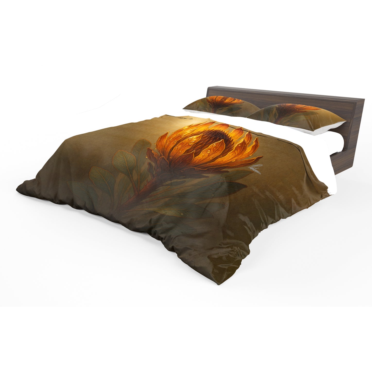 Amber Protea Bloom Duvet Cover Set by Nathan Pieterse