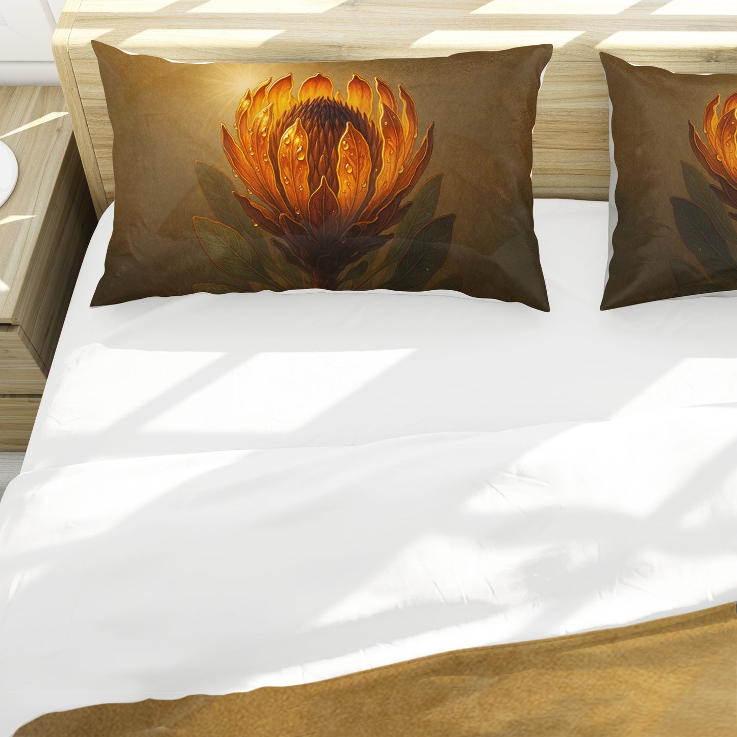 Amber Protea Bloom Duvet Cover Set by Nathan Pieterse