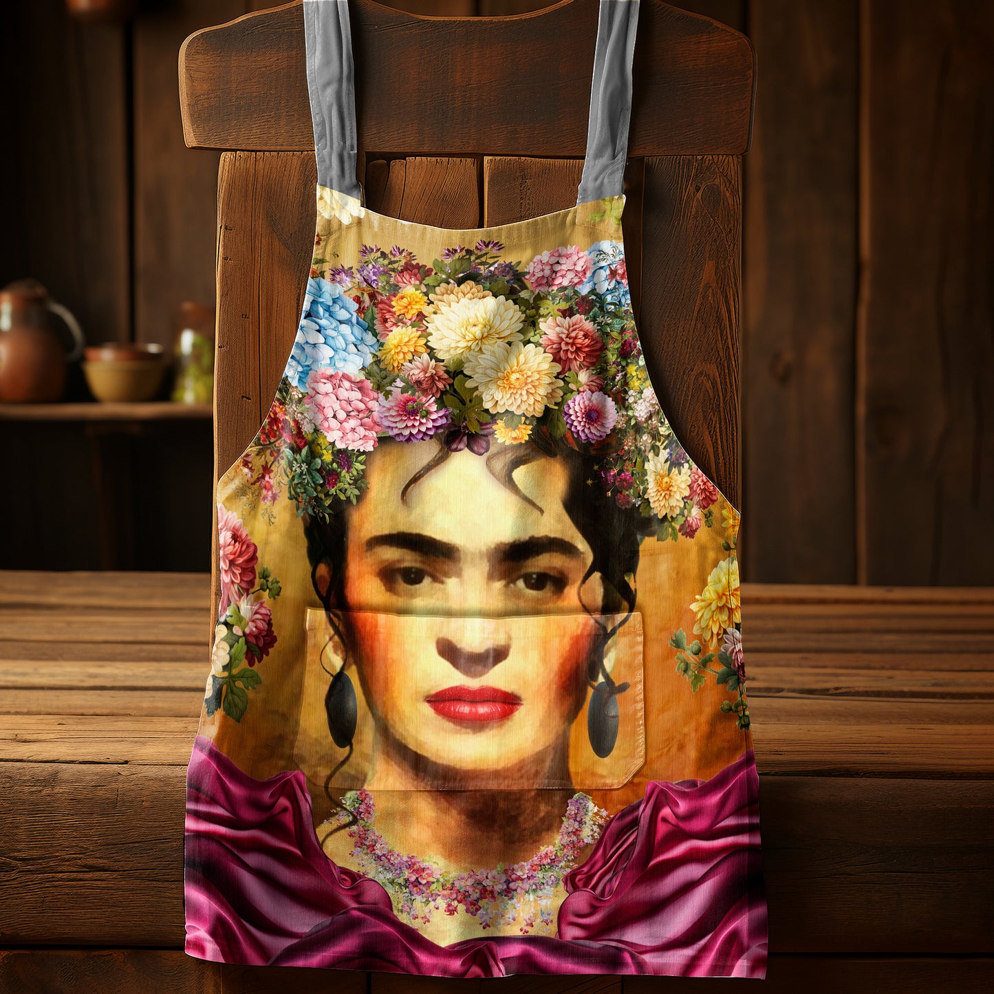 Ambrosia Frida Kahlo Medium Length Apron By Mark Van Vuuren