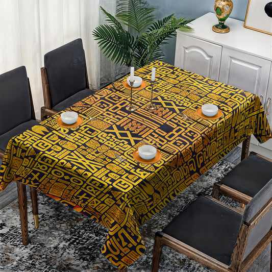 Ancient Text Abstract Rectangle Tablecloth