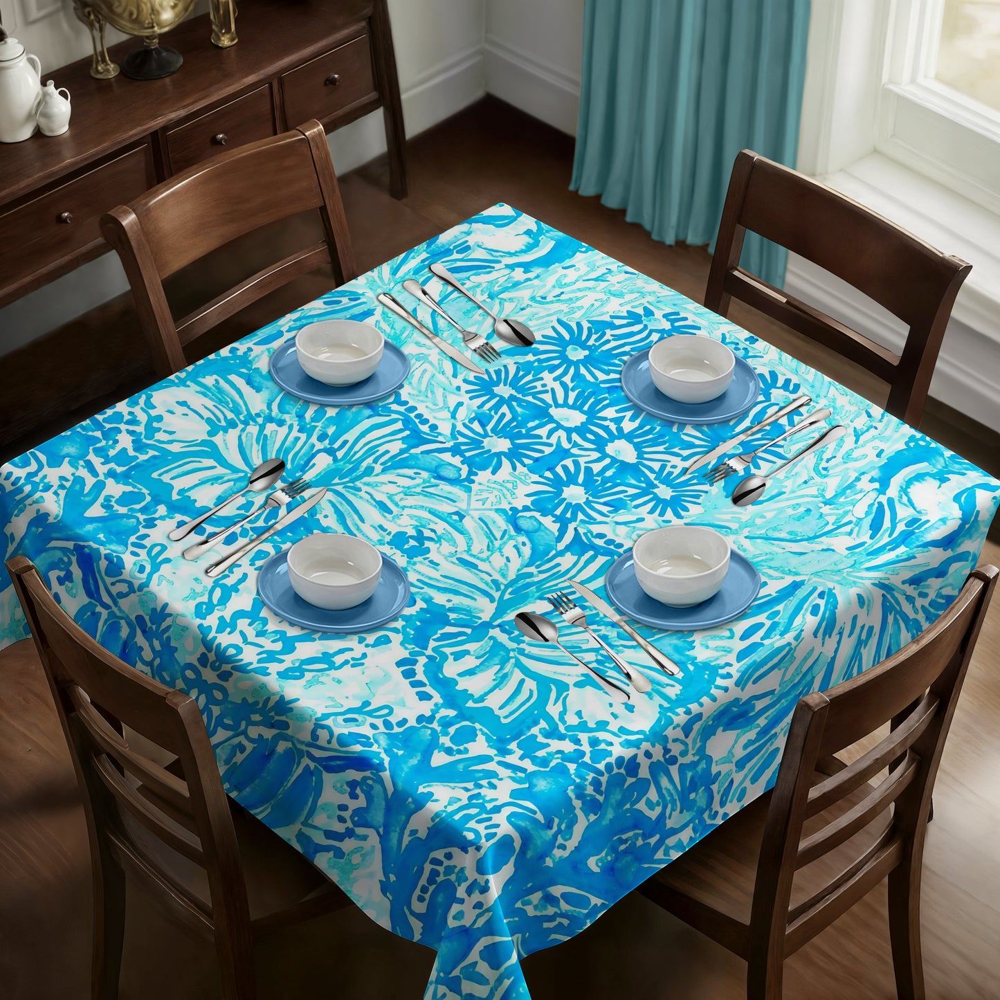 Angel Flower Square Tablecloth