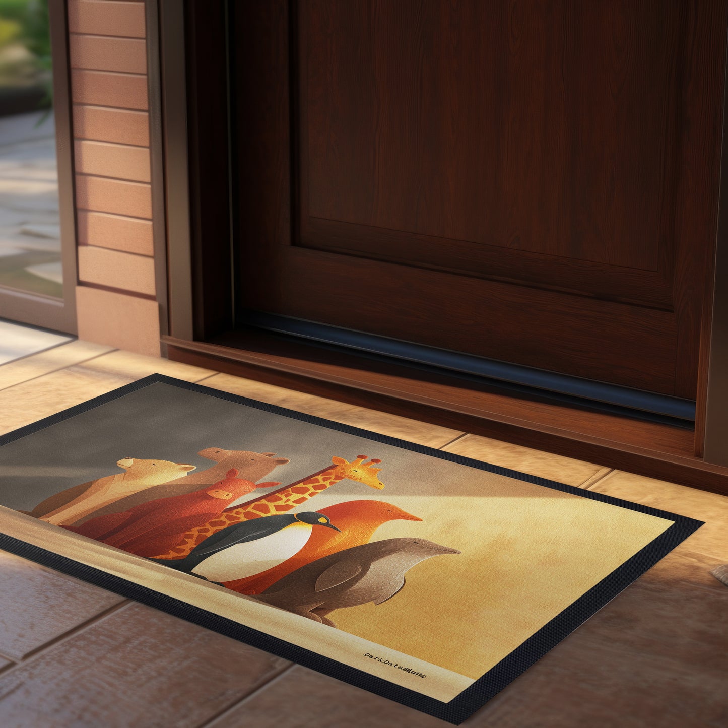 Animal Parade Door Mat by Wikus Schalkwyk
