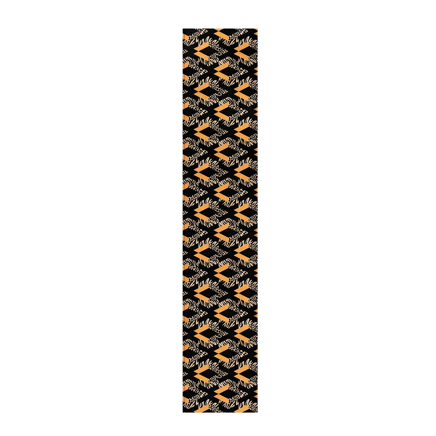 Animal Skin Pattern on Black Table Runner