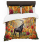 Antelope & Dahlia Flowers in Autumn Duvet Cover Set
