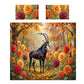 Antelope & Dahlia Flowers in Autumn Duvet Cover Set