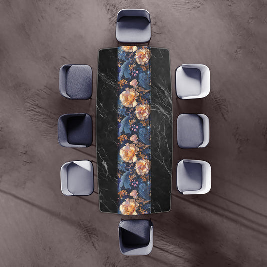 Antique Gold and Blue Table Runner